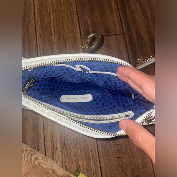 Rare✨White & Gold✨ Rebecca minkoff woven leather bag metallic bag crossbody - Picture 12 of 14